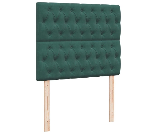 Estructura de cama otomana colchones terciopelo verde oscuro