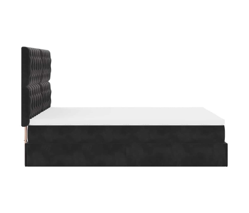 Estructura cama otomana colchones terciopelo negro 140x200cm