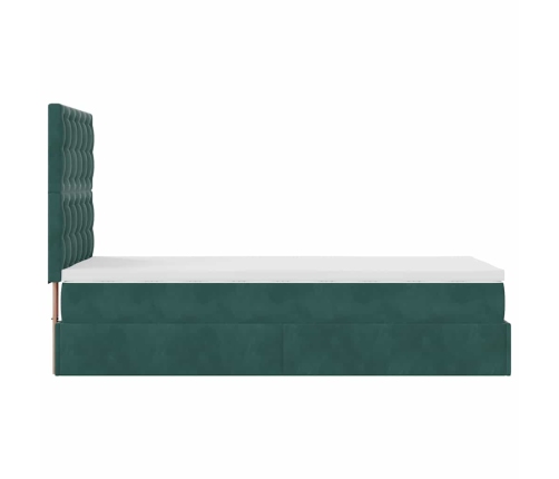 Estructura cama otomana colchones verde oscuro 90x190cm