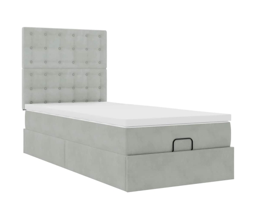 Estructura cama otomana colchones gris claro 100x200cm