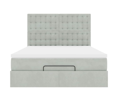 Estructura cama otomana colchones gris claro 140x190cm