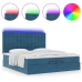 Cama otomana con colchones y luces LED azul oscuro 200x200 cm