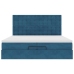 Cama otomana con colchones y luces LED azul oscuro 200x200 cm