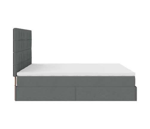 Estructura cama otomana colchones tela gris oscuro 180x200cm