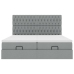 Estructura de cama otomana colchones tela gris claro 200x200cm