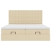 Estructura de cama otomana con colchones tela crema 200x200cm