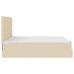Estructura de cama otomana con colchones tela crema 200x200cm