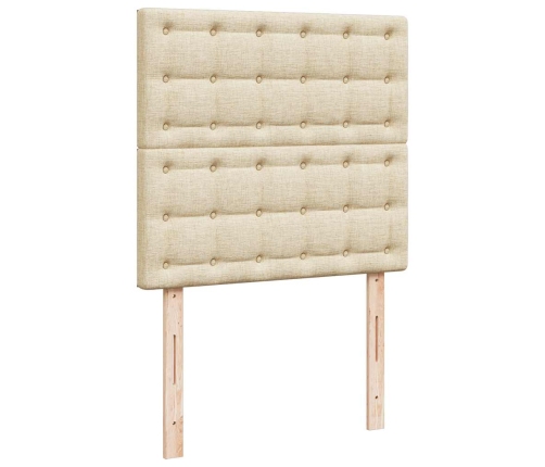Estructura de cama otomana con colchones tela crema 200x200cm