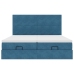 Estructura de cama otomana colchones terciopelo azul oscuro