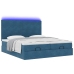 Cama otomana con colchones y luces LED azul oscuro 200x200 cm