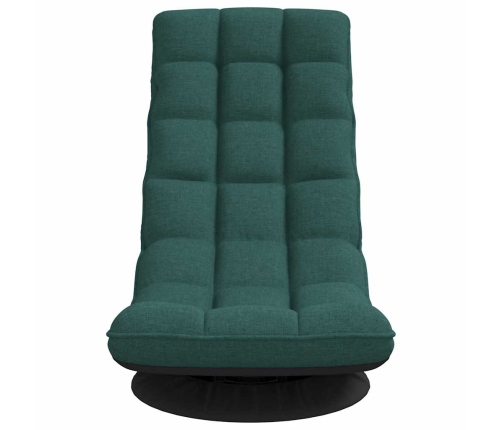 Silla giratoria de suelo de tela verde oscuro 70x51x79 cm