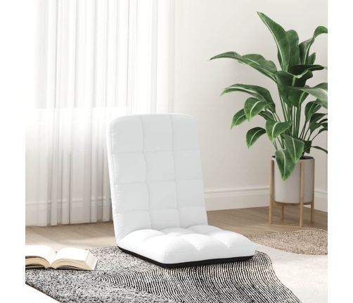 Silla de suelo plegable de tela blanca 71x51x62 cm