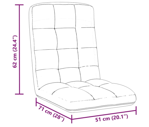 Silla de suelo plegable de tela blanca 71x51x62 cm