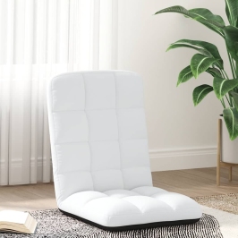 Silla de suelo plegable de tela blanca 71x51x62 cm