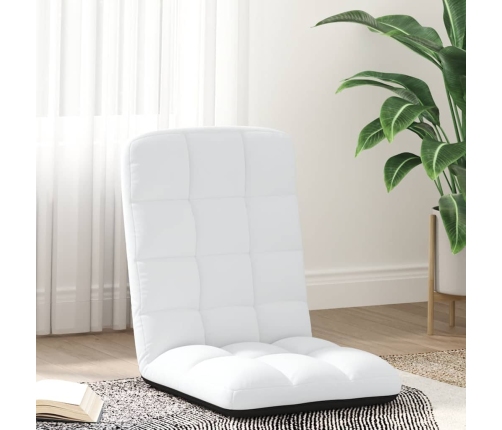 Silla de suelo plegable de tela blanca 71x51x62 cm