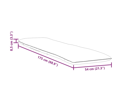 Tumbona plegable antracita 175x54x8,5 cm tejido oxford