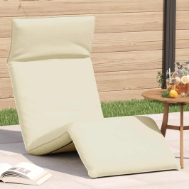 Tumbona plegable color crema 175x54x8,5 cm Tejido Oxford