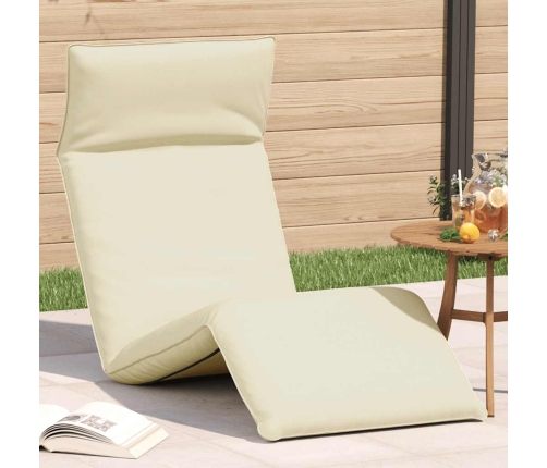 Tumbona plegable color crema 175x54x8,5 cm Tejido Oxford