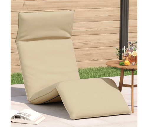 Tumbona plegable beige 175x54x8,5 cm Tejido Oxford