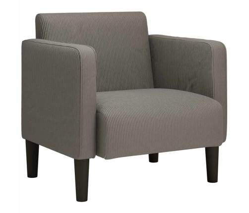 Sillón con reposabrazos gris claro 54 cm tejido de pana