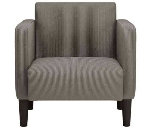 Sillón con reposabrazos gris claro 54 cm tejido de pana