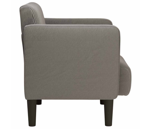 Sillón con reposabrazos gris claro 54 cm tejido de pana