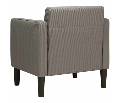 Sillón con reposabrazos gris claro 54 cm tejido de pana