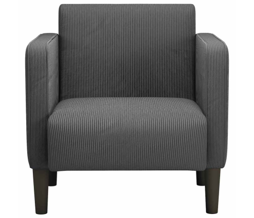 Sillón con reposabrazos gris oscuro 54 cm tejido de pana