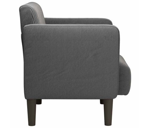 Sillón con reposabrazos gris oscuro 54 cm tejido de pana