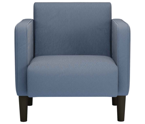 Sillón con reposabrazos azul 54 cm tejido de pana