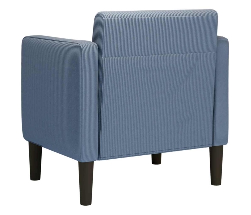 Sillón con reposabrazos azul 54 cm tejido de pana