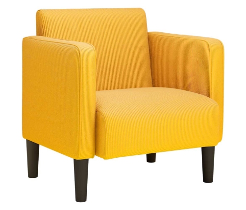 Sillón con reposabrazos amarillo claro 54 cm tejido de pana