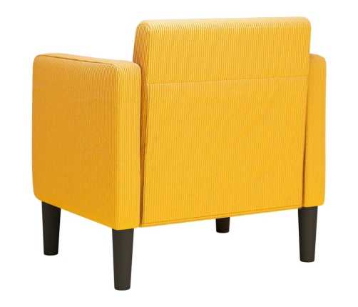 Sillón con reposabrazos amarillo claro 54 cm tejido de pana