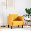 Sillón con reposabrazos amarillo claro 54 cm tejido de pana