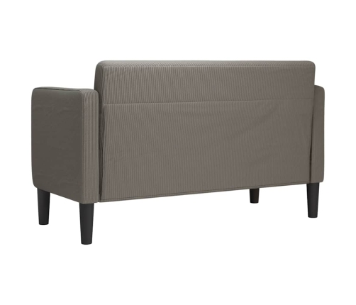 Sofá Loveseat gris claro 109 cm tejido de pana