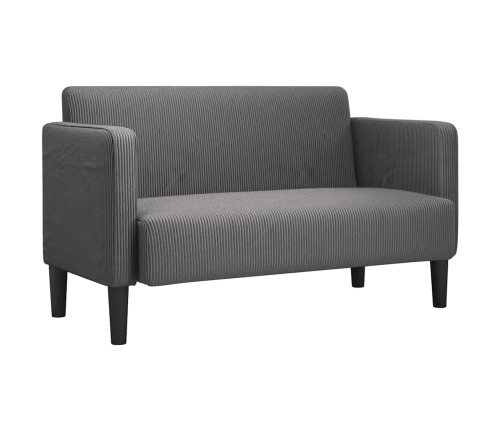 Sofá Loveseat gris oscuro 109 cm tejido de pana