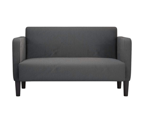 Sofá Loveseat gris oscuro 109 cm tejido de pana