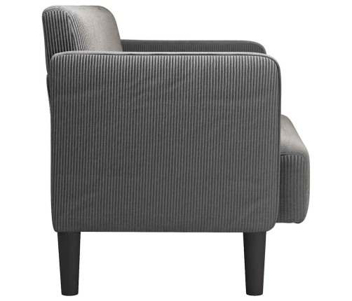 Sofá Loveseat gris oscuro 109 cm tejido de pana