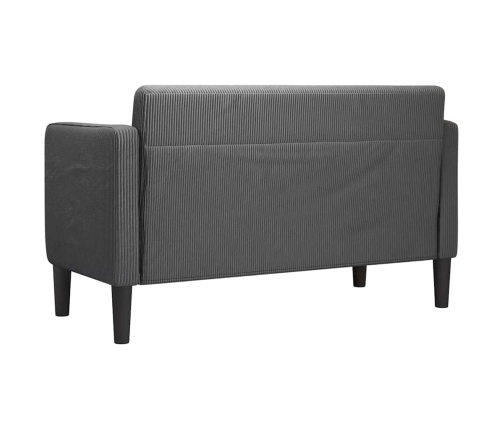 Sofá Loveseat gris oscuro 109 cm tejido de pana