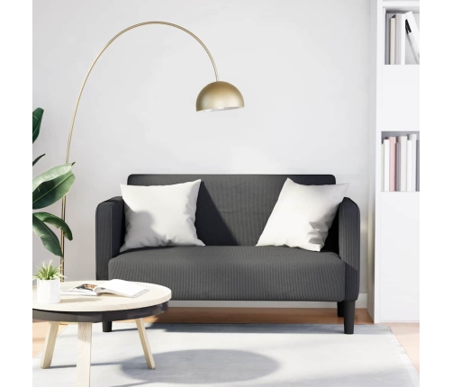 Sofá Loveseat gris oscuro 109 cm tejido de pana