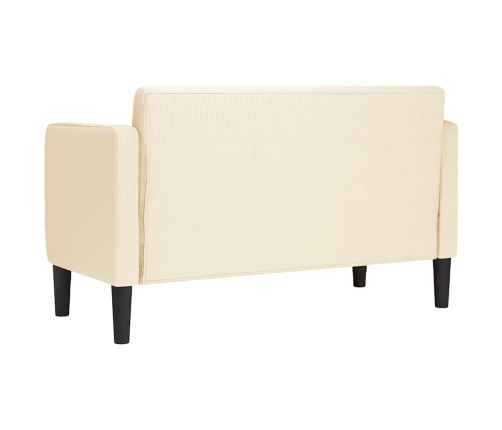 Sofá Loveseat color crema 109 cm tejido de pana