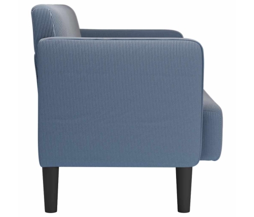 Sofá Loveseat azul 109 cm tejido de pana