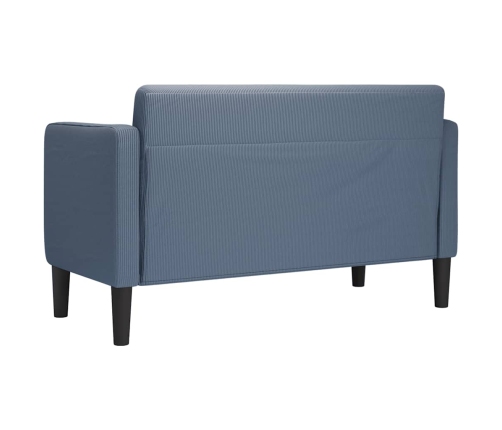 Sofá Loveseat azul 109 cm tejido de pana