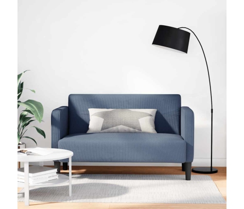 Sofá Loveseat azul 109 cm tejido de pana