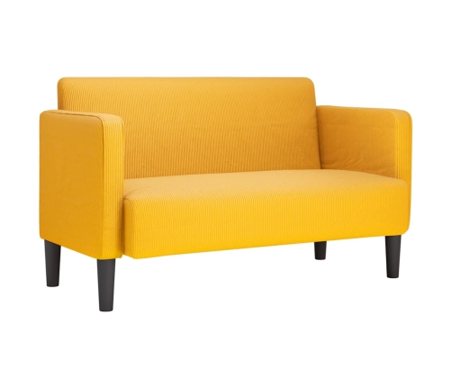 Sofá Loveseat amarillo claro 109 cm tejido de pana