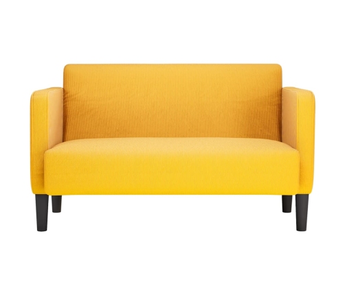 Sofá Loveseat amarillo claro 109 cm tejido de pana