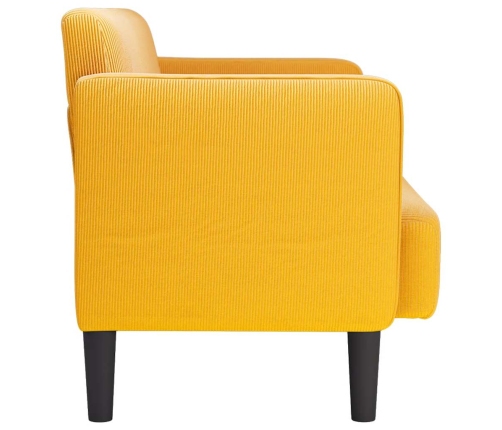 Sofá Loveseat amarillo claro 109 cm tejido de pana