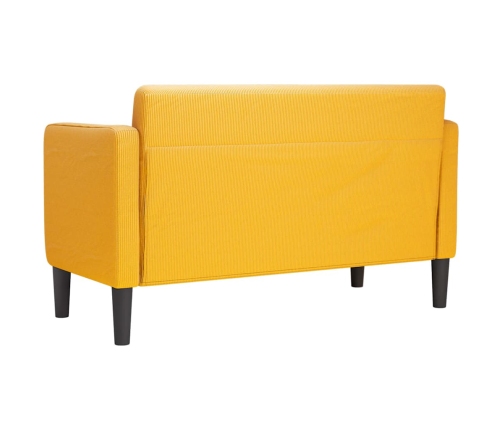 Sofá Loveseat amarillo claro 109 cm tejido de pana