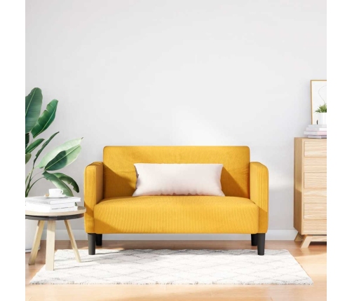 Sofá Loveseat amarillo claro 109 cm tejido de pana