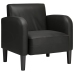 Sillón con reposabrazos cuero sintética negro 54 cm